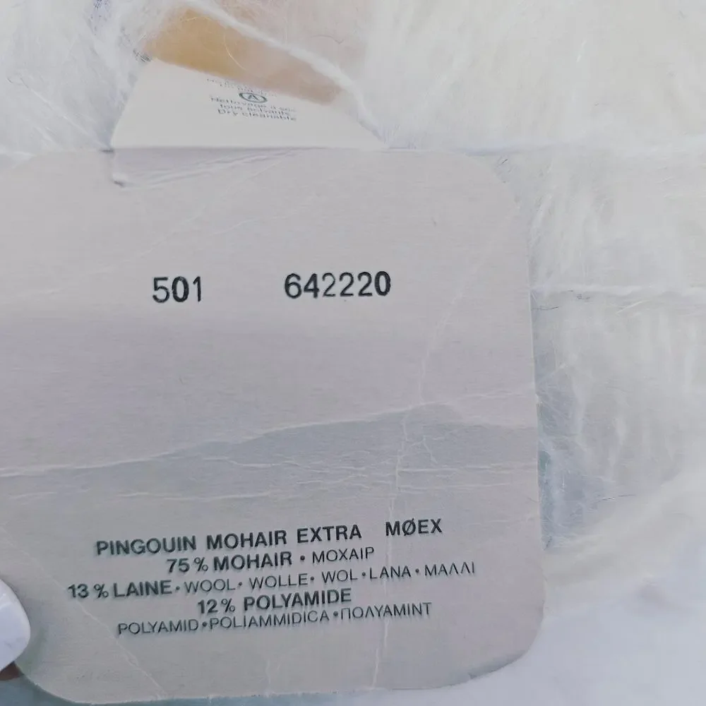 PINGOUIN MOHAIR EXTRA LIGNE NOIRE Yarn Undyed 75% Goat Mohair 50 gr France fluff